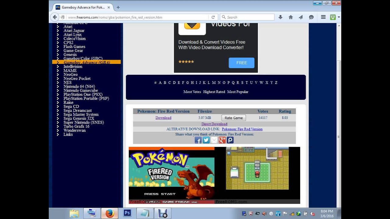 pokemon fire red download rom